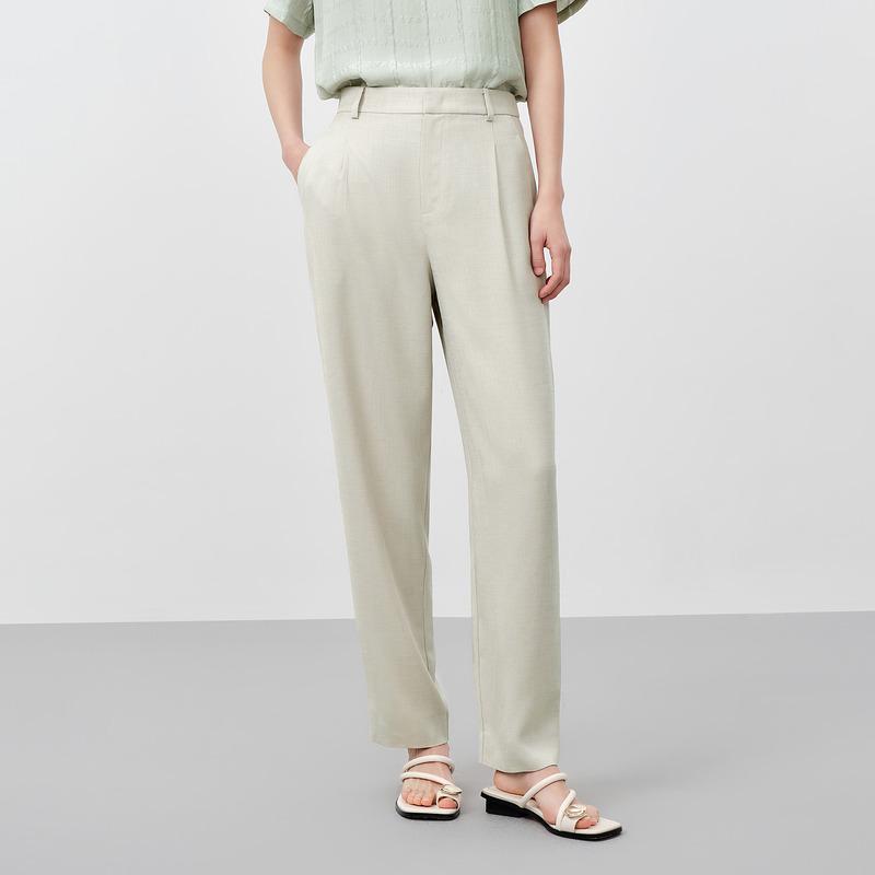 Jiuzi Casual Simple Wind Pleated Harem Pants