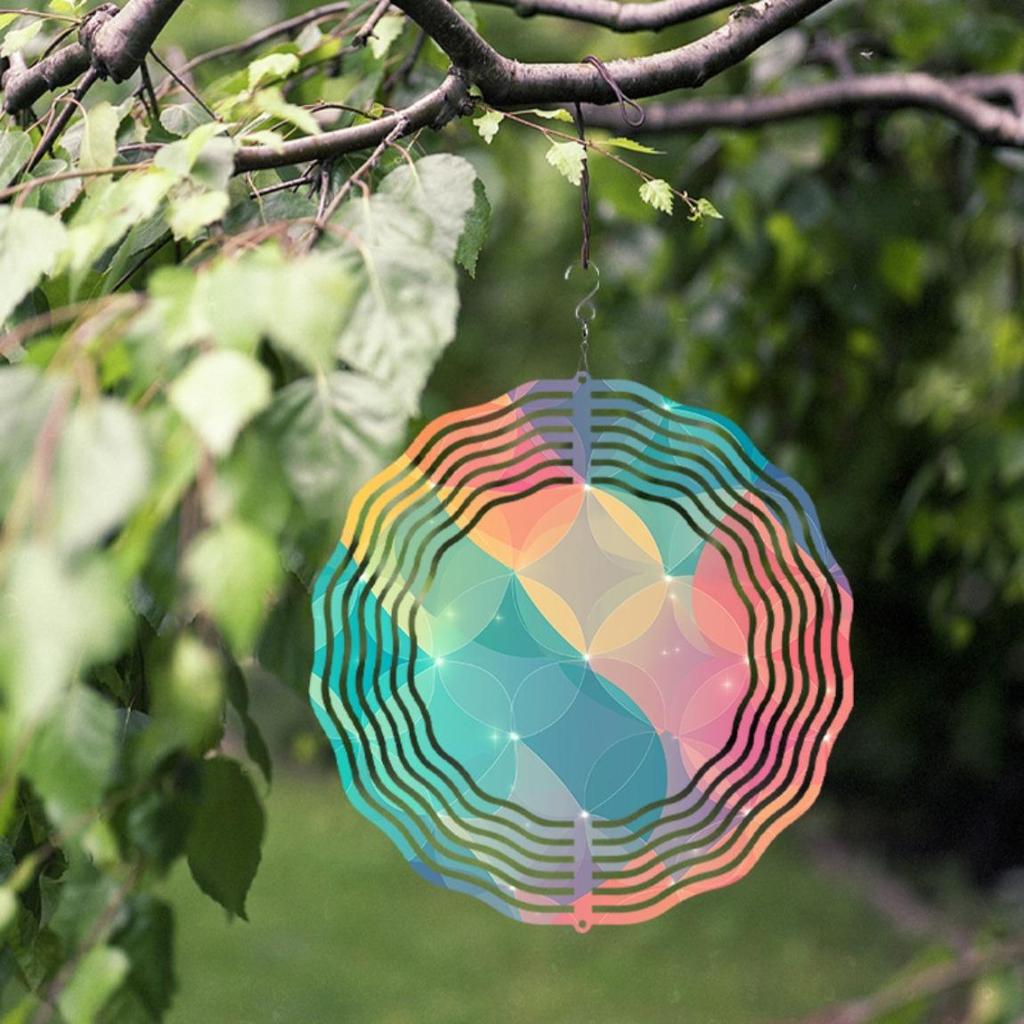 10-дюймовый музыкальный колокольчик с вращающимся на 360 градусов крючком для декора сада, балкона, патио. Батарея не требуется. Идеальный подарок на весну, лето.