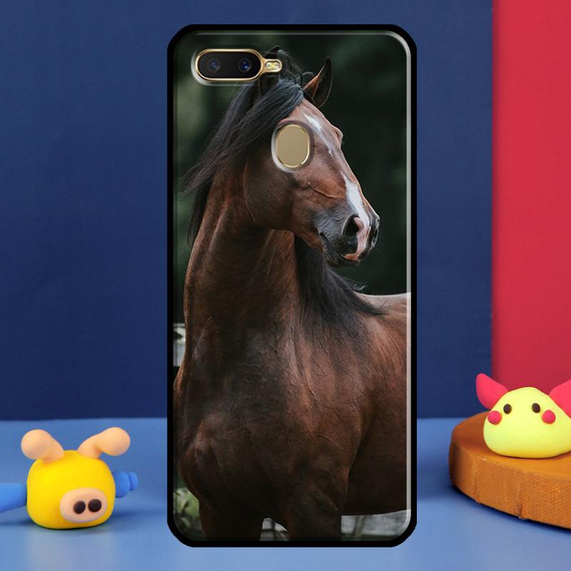 Чехол для телефона Oppo A54 A57 S A78 A58 A98 A5 A9 A91 A15 A16 A17 A52 A72 A76 A96 A74 A94 A77 с изображением лошади