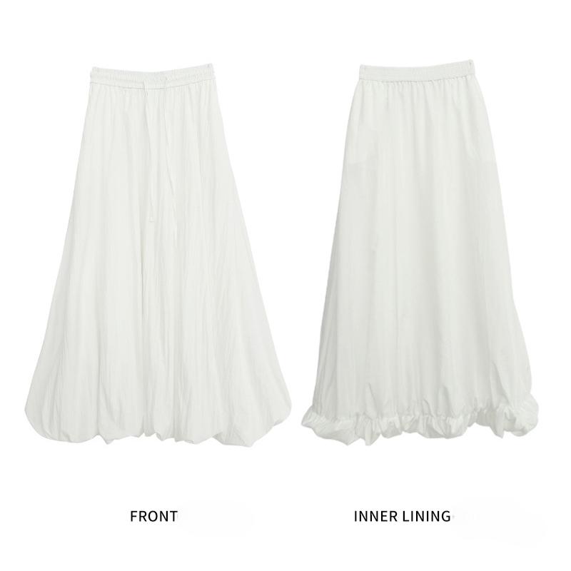 GMXIA Милая весенне-летняя пышная юбка-бутон с высокой талией, тонкий дизайн, юбка Sense of Work, облегающая до колена, универсальная юбка-фонарик А-силуэта