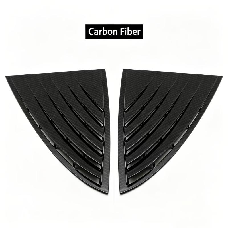 for Tesla Model 3 Rear Side Window Louver Trim Cover 2019 Model ABS Black Carbon Fiber Pattern Triangular Window Vent Sporty Exterior Modification