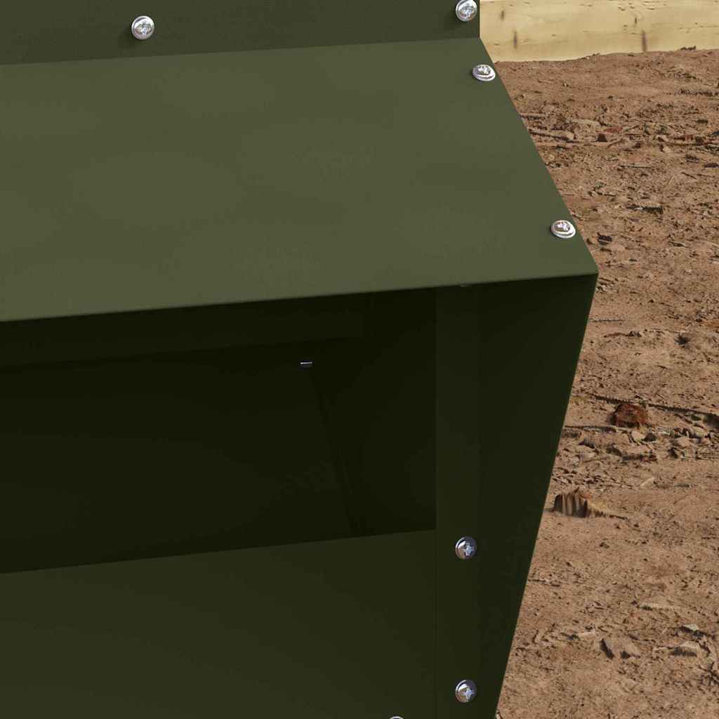 Chicken Feeder Olive Green 20 x 25 x 35 cm Cold Rolled Steel