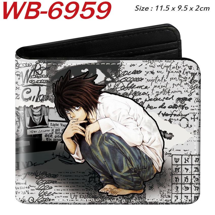 Death Note Wallet Anime Full Color Print Short Bi-fold Card Holder Unisex Coin Purse 1pcs