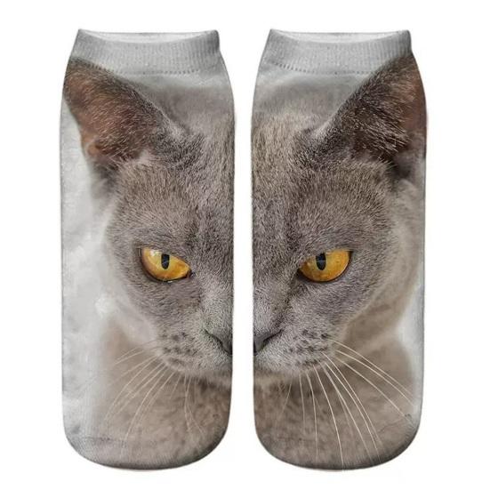 Realistic Cat Face Socks 3D Cat Print Animal Socks Breathable Funny Casual Socks Gag Gifts for Cat Lovers Men Women