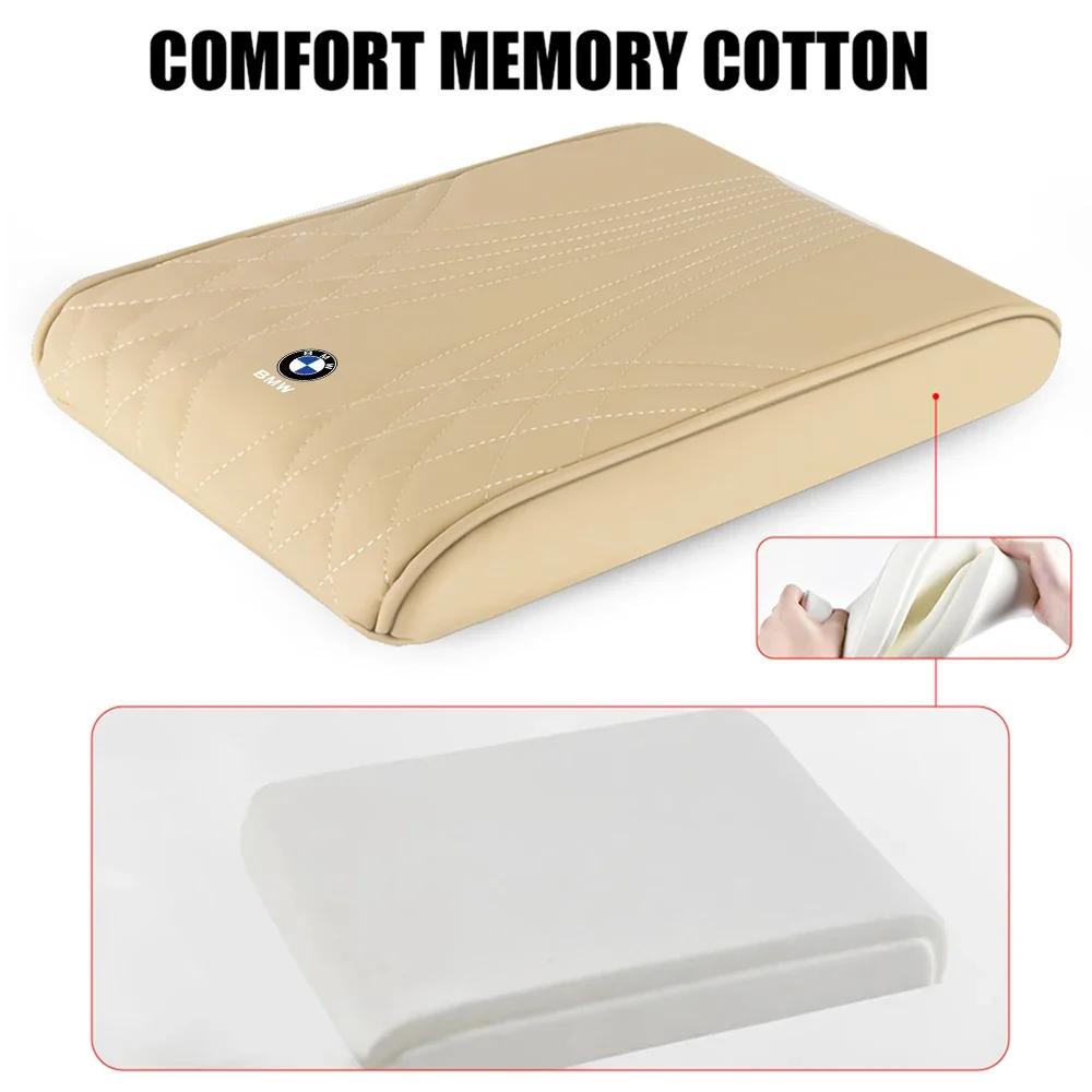 BAAZ2 Car Sticker For BMW Car Armrest Box Height Pad PU Leather Memory Foam Height Pad Auto Center Armrest Protective Cushion Support