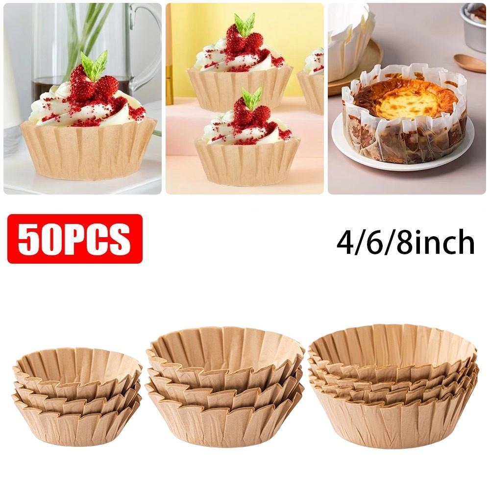 4/6/8inch Cake Pan Liner Oilproof Basques Cake Paper New Baking Papers Kitchen Use