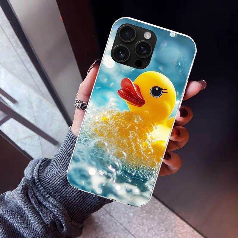 Чехол для телефона с резиновыми уточками в бассейне для iPhone 17 Air 16 15 Pro Max 14 Plus 13 Mini 12 11 Чехол 7 8 SE Силиконовый корпус Печать Fu