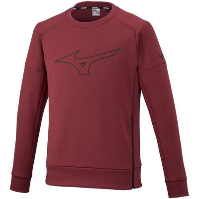 Mizuno Тренировочная одежда Эластичная Круглый вырез Рио Красный Размер 32MC1553 Толстовка, Воротник, Меланж, S,