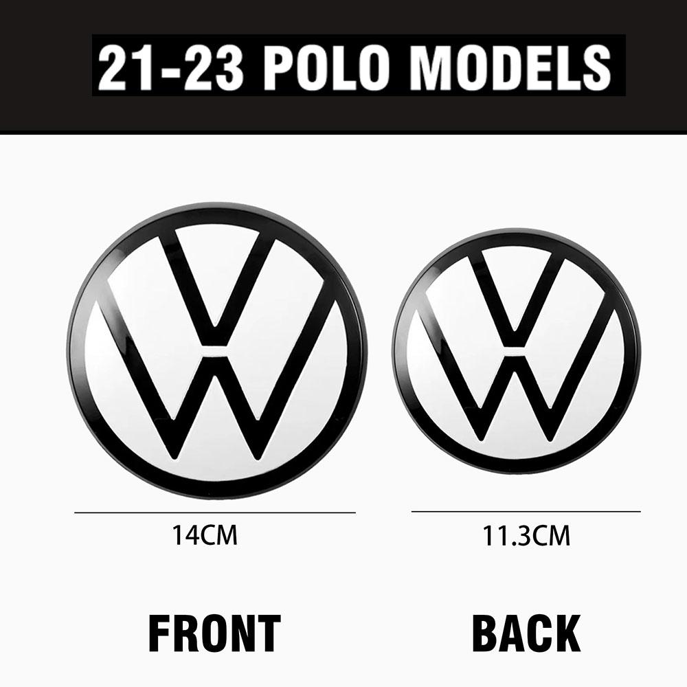 1set Car Front Grill Badges Rear Trunk Emblem Lid Covers Logo Sticker Black White Center Cover For VW POLO 13-16 17-20 21-23 Ph6 zknm1