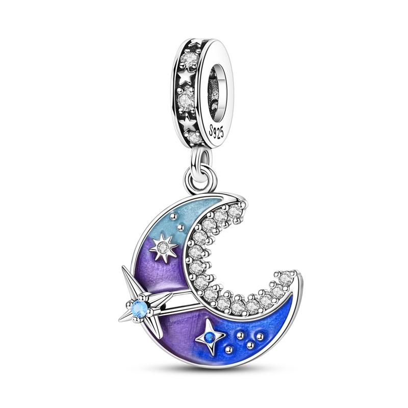 Blue Plane Devil'S Eye Charm Beads Original Charms Plata Copper Moon Cute Cat Pendants Fit Bangle Bracelet Diy Jewelry