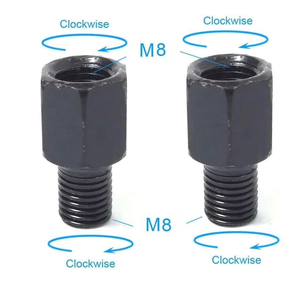 Винт для конверсии мотоциклетного зеркала M8 M10 Пара Черный 10 мм 8 мм Болт для конверсии зеркал заднего вида По часовой стрелке Универсальная модифицированная деталь