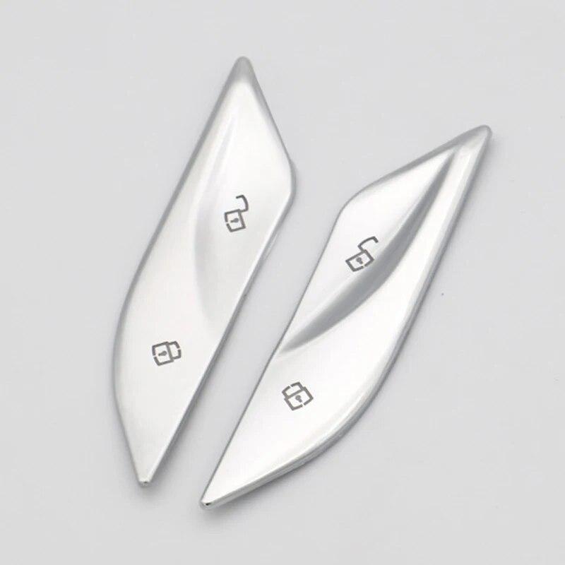 2 шт. Хромированные АБС-пластик Накладки на панель кнопки блокировки двери салона автомобиля Декоративные наклейки Автоаксессуары для BMW 5 серии G30 2018