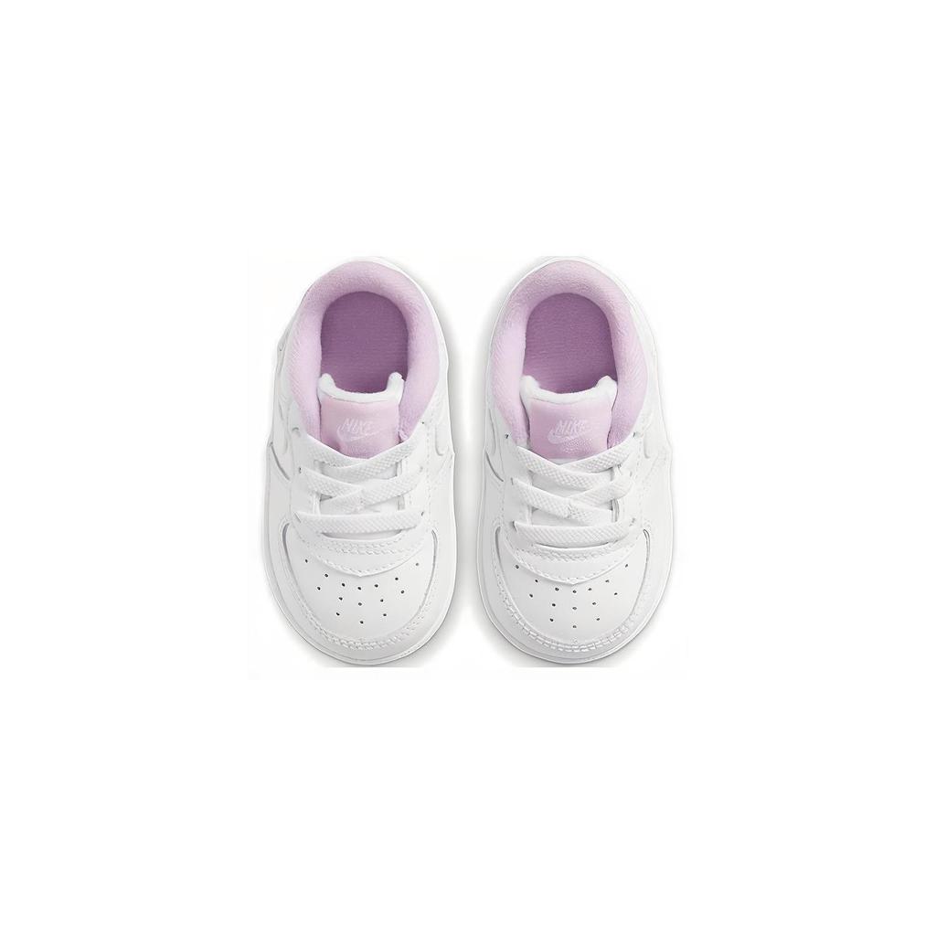 Nike Кроссовки Air Force 1 для малышей, нескользящие, для скейтборда, белые с фиолетовым, для младенцев и малышей CK2201-103