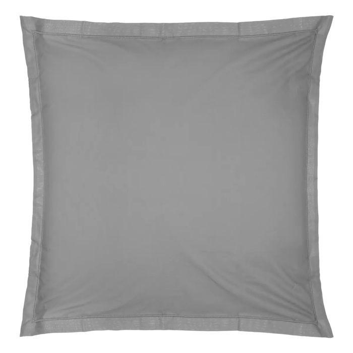 Taie D'oreiller - 63 X 63 Cm - Coton - Gris - Uni