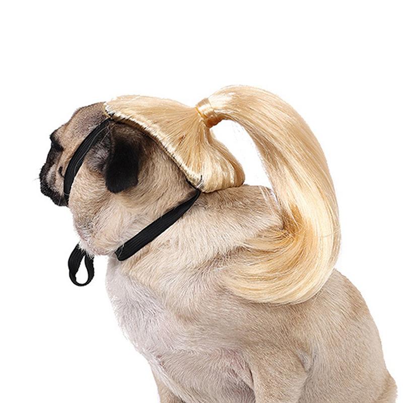 Кошка Собака Домашние животные Парики Головной убор Забавный костюм Щенок Трансвестит Косплей Одевание Милые питомцы Набор для волос Забавный реквизит Головные уборы Аксессуары