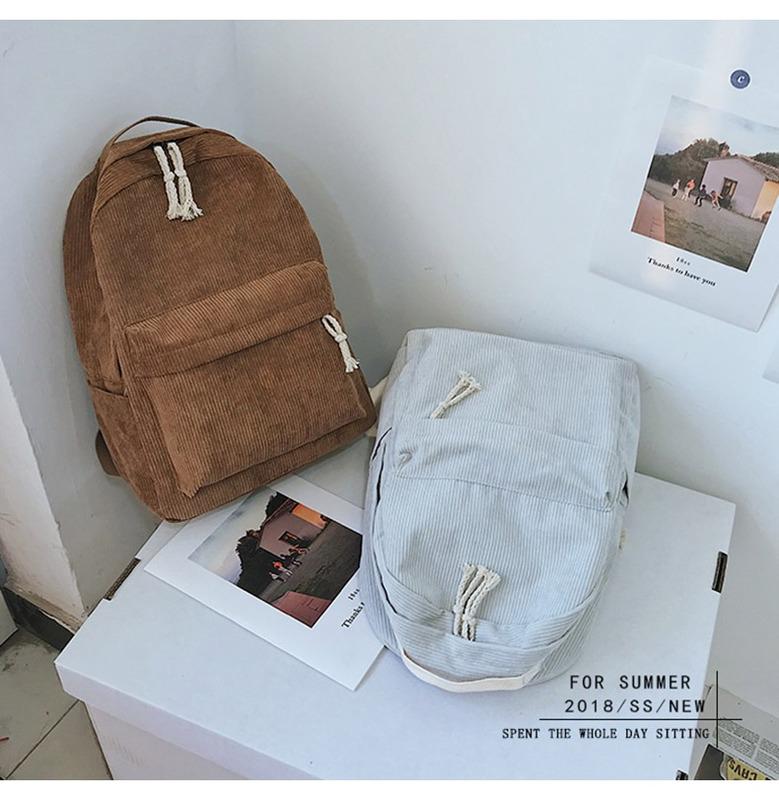 SCIONE Рюкзак из мягкой ткани, женский вельветовый дизайн, школьный полосатый рюкзак для девочек-подростков, сумка mochila