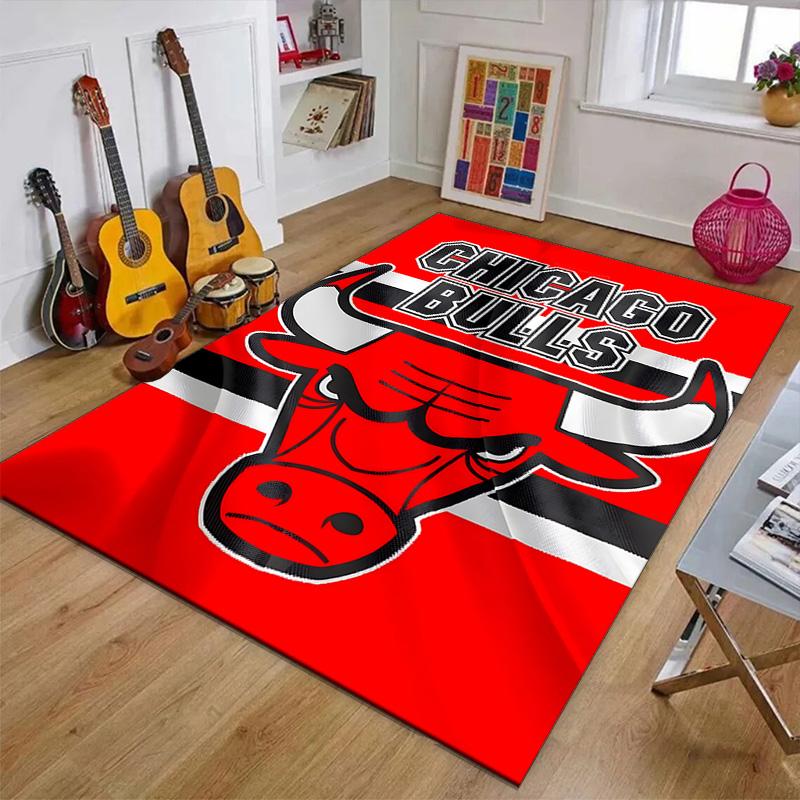 Chicago Bulls Printed Area Rug Carpet for Bedroom Living Room Home Decor Rugs Mat Non Slip Mat Rug for Bedside