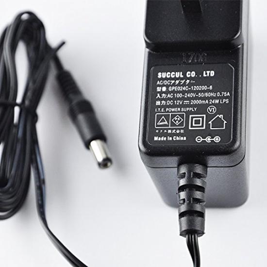 Адаптер переменного тока SUCCUL, 12 В 2 А, OEM-продукт, положительный в центре, импульсный, выходная мощность 24 Вт, внешний диаметр 5,5 мм (2,1 мм Внутренний диаметр) Выходная вилка, PSE