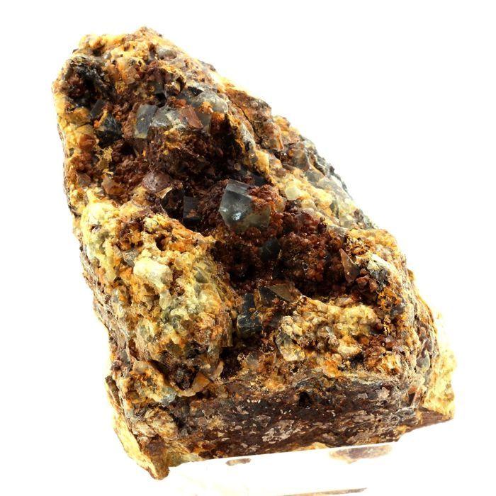 Pierres et Minéraux. Fluorite + Quartz + Goethite. 5427.0 ct. La Boule, Le Kaymar, Aveyron, France.