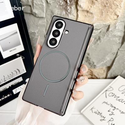 Для Magsafe Магнитный Кожаный Чехол для Телефона Для Samsung Galaxy Z Fold7 Z Fold 7 6 5 4 Шарнир Ударопрочный Защитный Задний Чехол