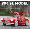 1/24 Mercedes Benz 300SL Alloy Classic Vintage Car Model Car Model Diecast Metal Pull Back Sound Light Car for Children Gift