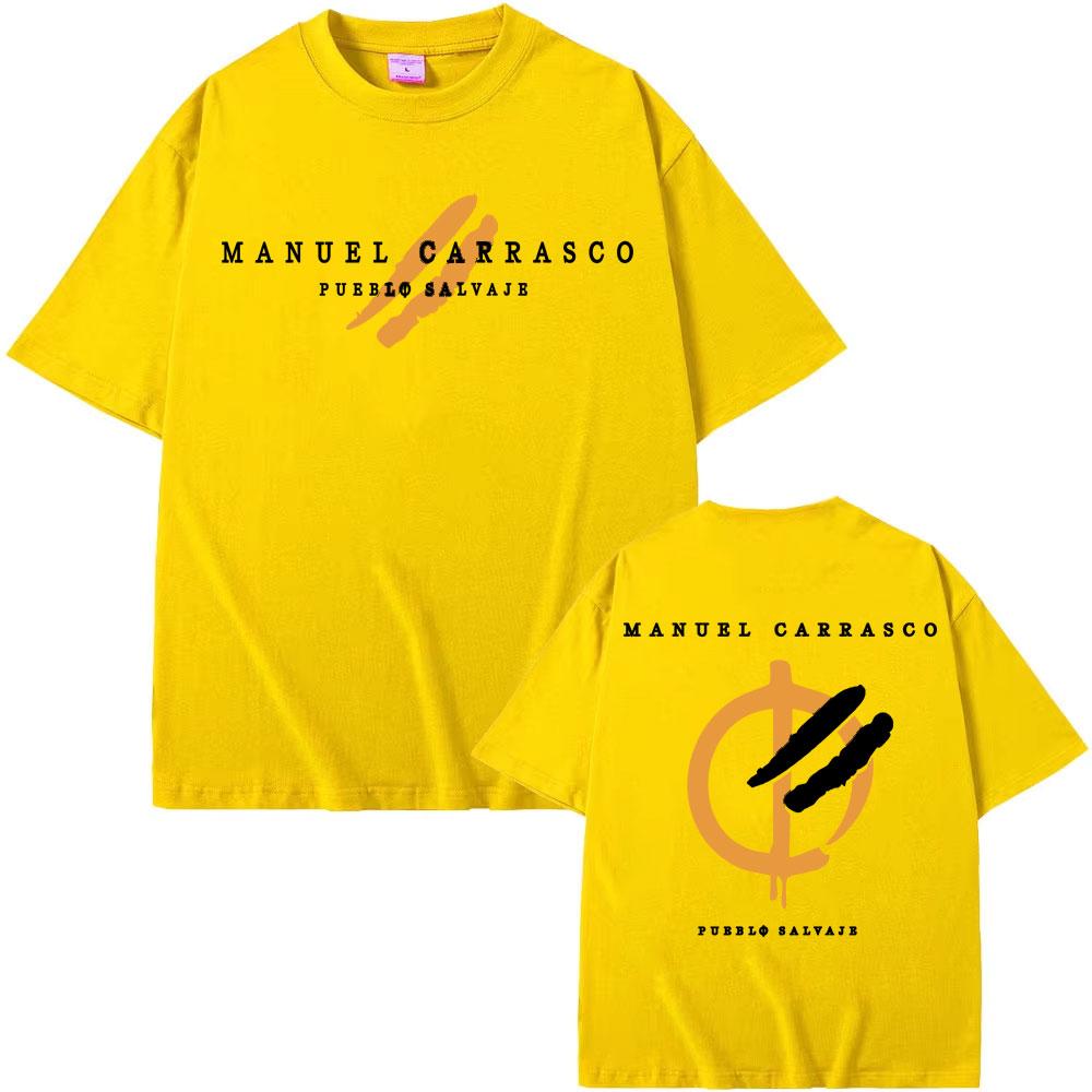 Rapper Manuel Carrasco Pueblo Salvaje Printed T Shirt Men's Clothing Fashion Hip Hop Street T-shirts Cotton Casual Loose T-shirt