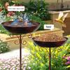 Metal Birds Bath for Outside 30" Freestanding Birds Feeder Bowl with Stake Outdoor Birdbath for Garden Yard Decor