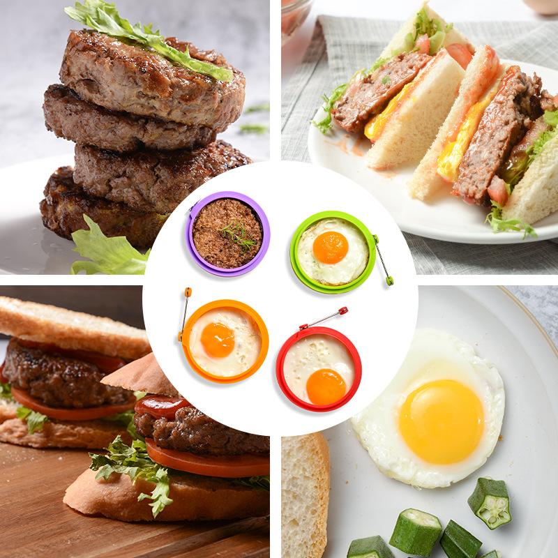 2 шт. большие формы для омлета на завтрак, жареные яйца, пищевая силиконовая форма для яиц, блинов, кулинарная форма для жарки яиц, кухонный гаджет