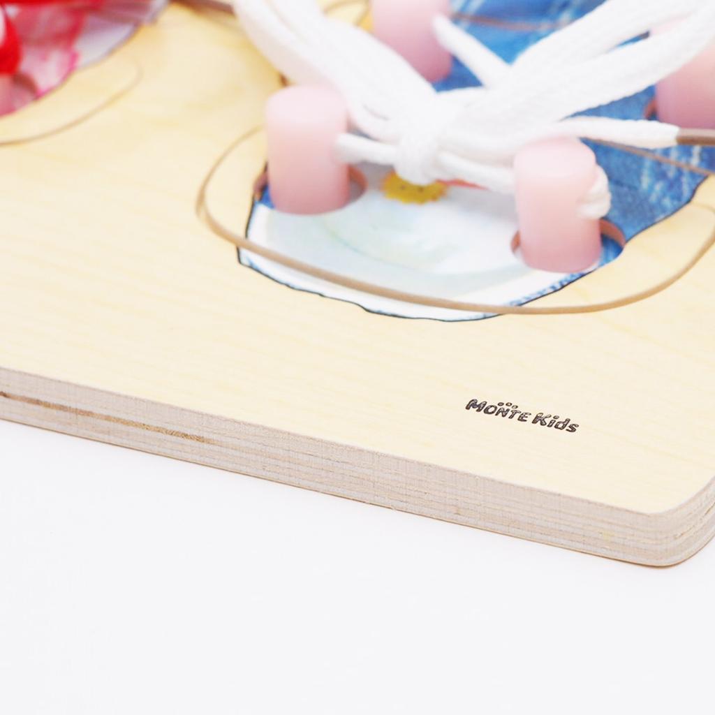 [MONTE Kids] Монтессори Учебные пособия - Пазл для завязывания шнурков - Монтессори Монте Кидс Учебные материалы, Учебные принадлежности, Аутентичное обучение