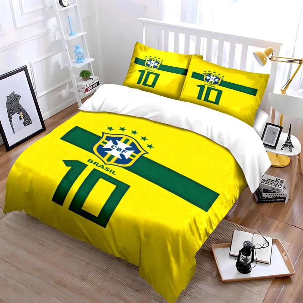 Brazilian crest and number. Bedding sets Duvet cover sets Duvet covers Pillowcases(1 * Duvet Cover 2 * Pillowcases, without duvet insert)