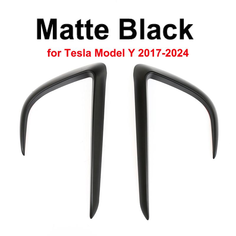 Для Tesla Model Y Juniper 2025 2025 Передний противотуманный фонарь Ветровой нож Спойлер ABS Карбоновый вид Накладка-лезвие Защитная накладка на фару