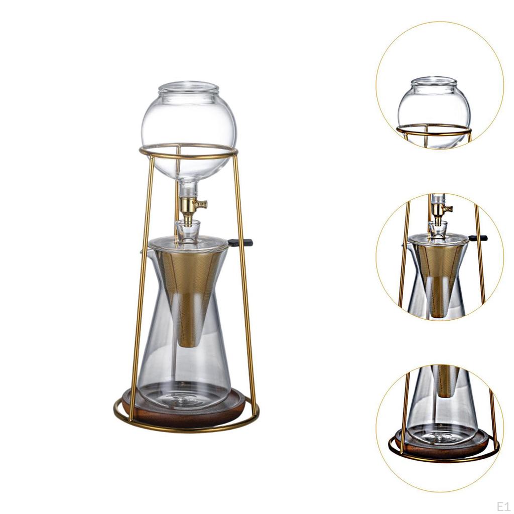 Ice Drip Coffee Maker Pot Accessories Glass 700ml Adjustable Water Flowing Cold Brew