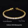 MOB01 2mm-6.5mm Hip Hop D VVS1 Moissanite Tennis Bracelet 14k White Gold Plated 925 Sterling Silver Tennis Chain Bracelet