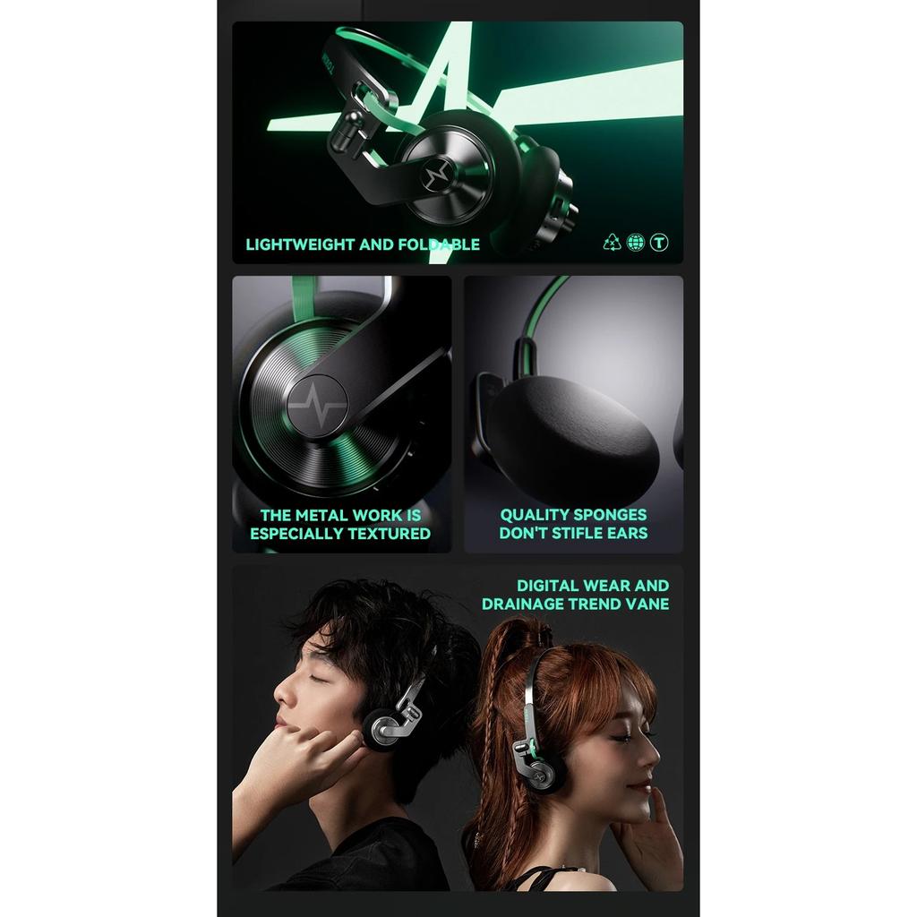 Retro Style Headset Wireless Bluetooth 5.4 Headphones Headphone HIFI Wireless Noise Reduction Foldable Portable Gamer Gift