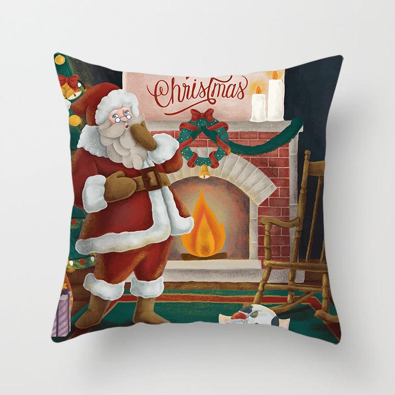 Cartoon Christmas Throw Pillow Set Santa Claus Sofa Gift Home Decor Pillowcase Christmas Gift Pillowcase