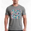 Unisextal Block  TShirt Summer Casual Cotton Tee Oversized Streetwear Tops Vintage Graphic Print Loose Fit Short Sleeve
