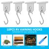 10Pcs Sturdy Awning Hooks for RV S Shaped Camping Awning Hooks Metal Party Light Hangers Hats Outdoor Camper Hanging Accessories