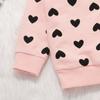 Комплект из свитера с капюшоном и брюками для новорожденных девочек с принтом в виде сердечек в День святого Валентина