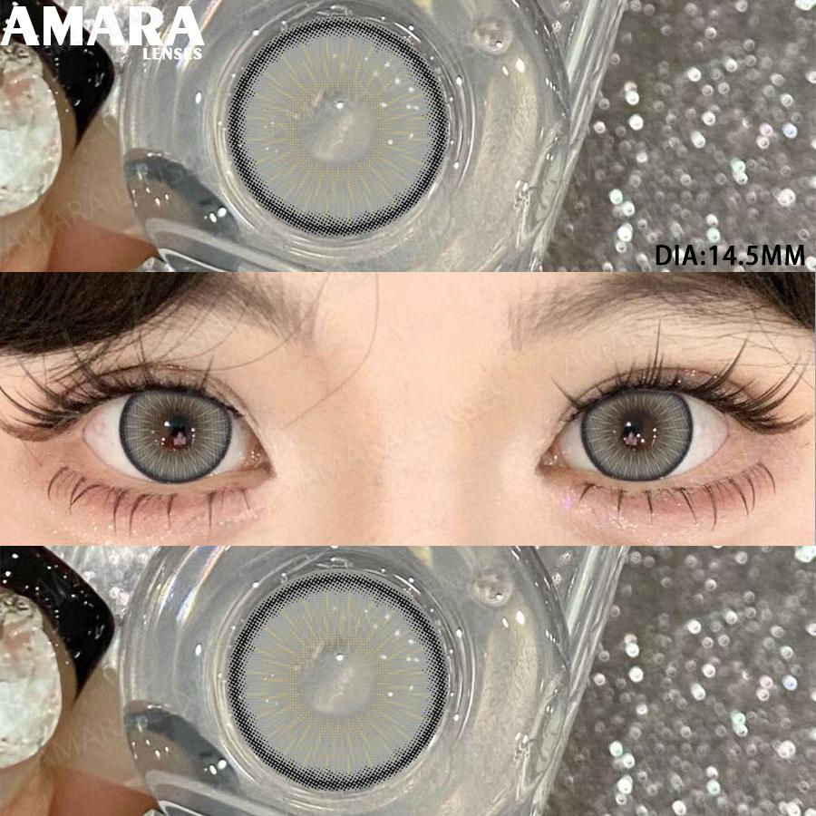 AMARA Модные цветные контактные линзы Коричневые Мягкие линзы Косметические линзы для БОЛЬШИХ ГЛАЗ Зеленый Цвет Контактные линзы для глаз Косметика для глаз Ежегодное использование