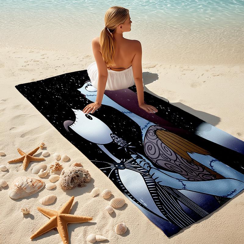 1Pc Christmas Wreath Romance Beach Towel Microfiber Beach Towel Thin Absorbent For Beach Swimming Yoga Bath Sports