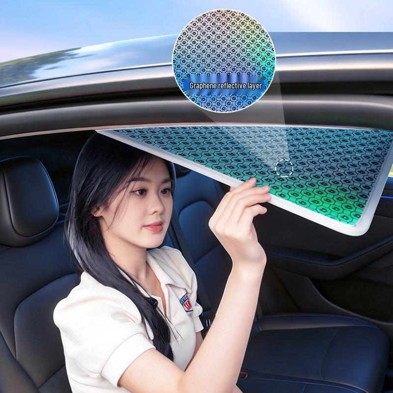 Enhanced Graphite Sunshade for Tesla Model Y/3 Sunroof - Heat Insulation Upgrade