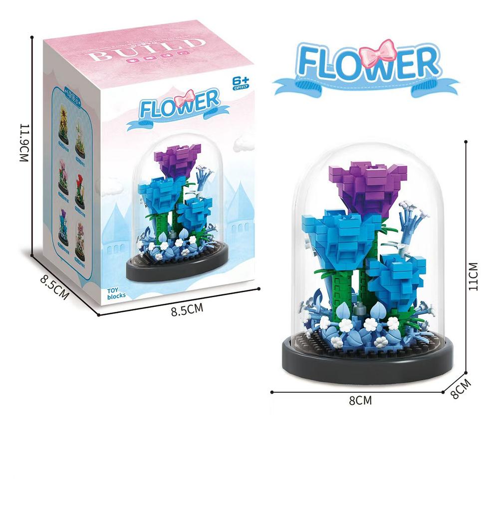Букет Вечных Цветов Бонсай Комнатное Растение Модель Микро Строительные Блоки Украшение для Дома Головоломка Игрушки Детские Подарки на День Рождения Рождество