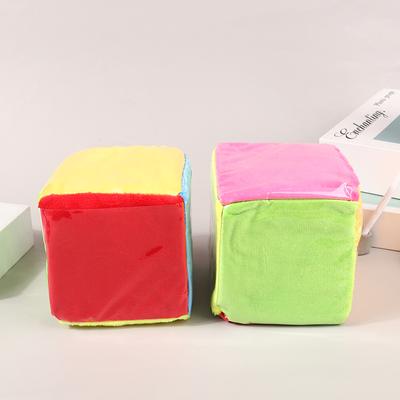 Вставная карточка, квадратная плюшевая игрушка, куб 10 см, пластиковая пленка, губка, игральные кости, детские просветительские учебные пособия, многоцветные игральные кости