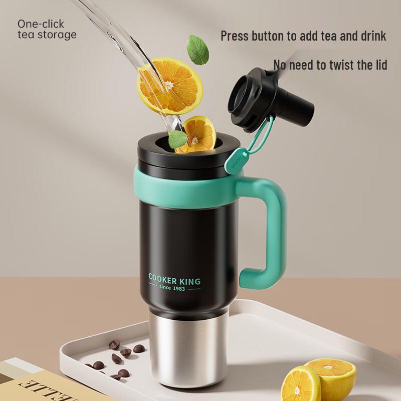 COOKER KING Изолированная бутылка для воды с соломинкой из нержавеющей стали 316