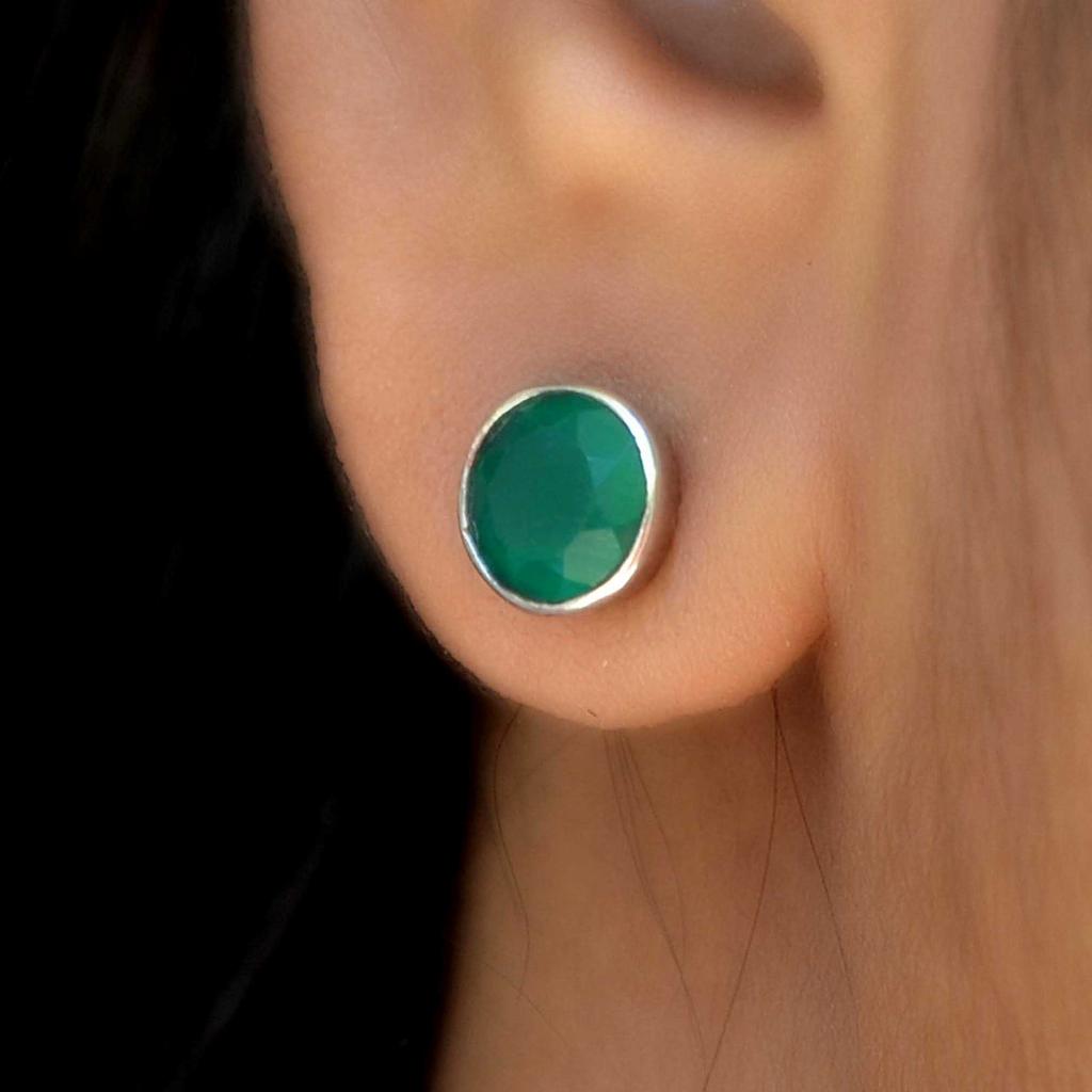 Серьги-гвоздики из черного оникса 925 пробы, женские и мужские серьги ручной работы с драгоценными камнями