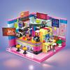 Hallisun Friends House Mini Building Block Music Urban Business City Small Brick Mini Construction Birthday Gift for Ages 602 Pieces Set, Bear's Club,
