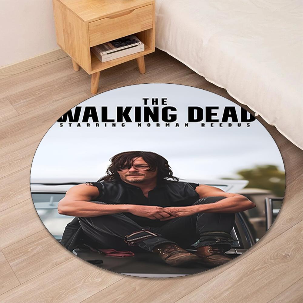 Daryl and Rick Printed Round Rug Carpet Chair Rug Area Rug Entryway Doormats,for Office Chair Living Room Bedroom Kitchen Room.