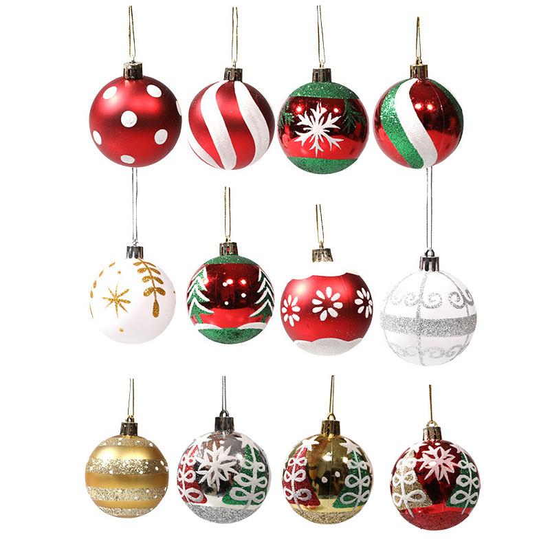 6pcs Christmas Balls 6cm Xmas Party Hanging Ball Bright Ball Christmas Tree Ornaments New Year Gift Christmas Decoration
