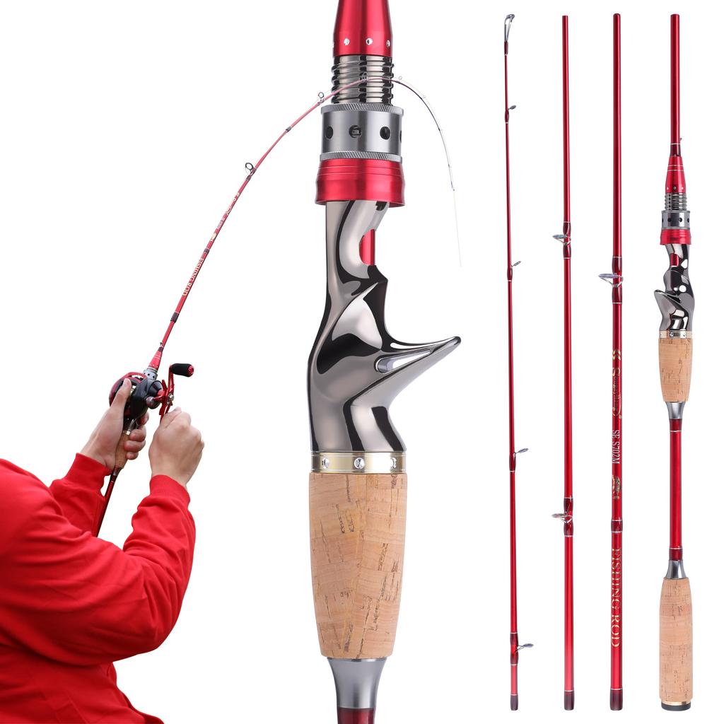 Рыболовная удочка спиннинг из углеродного волокна 4 секции 2,1 - 2,4 м бренда Sougayilang Bass