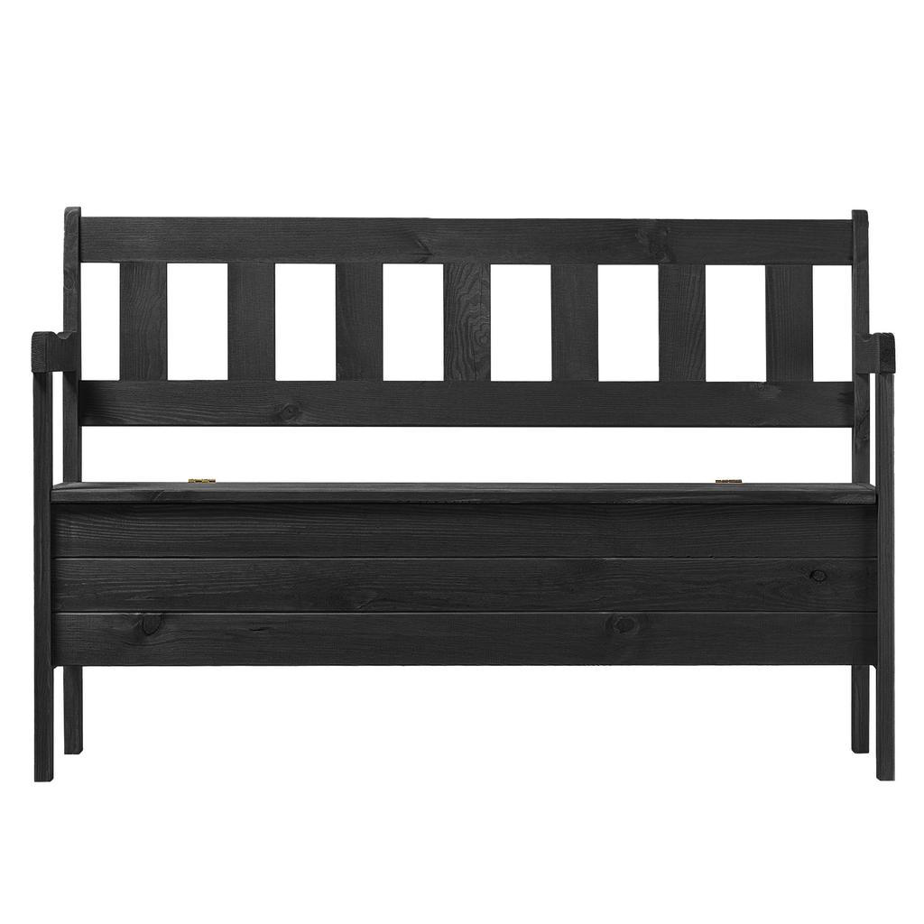 KADAX Wooden Garden Bench With Backrest 120cm With Box Terrace Balcony